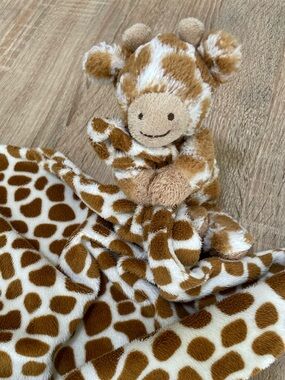 Jellycat Giraffe Baby Security Blanket Soother Soft Brown Tan Lovey Square 12”